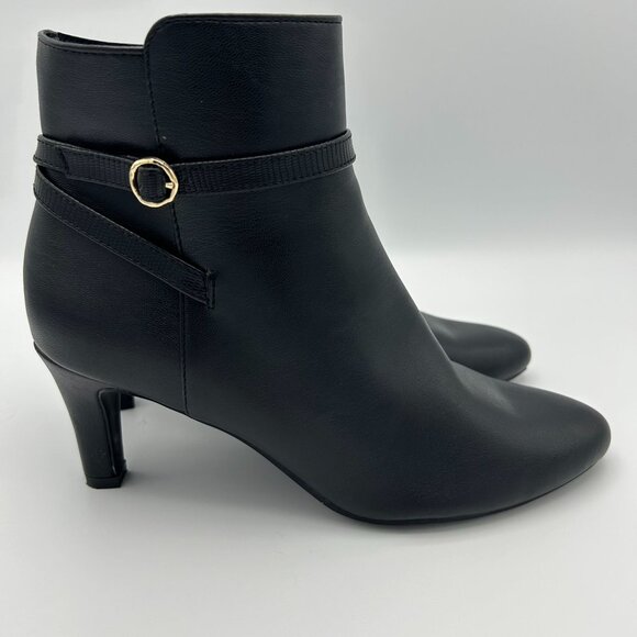 LifeStride Women's Black Ankle Boots 8M Side Zipper Pointed Toe - Picture 6 of 13